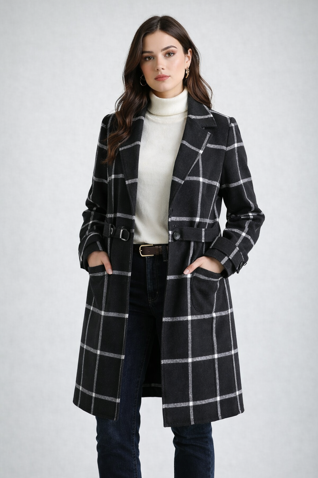 Vivienne - Classic Check Long Coat