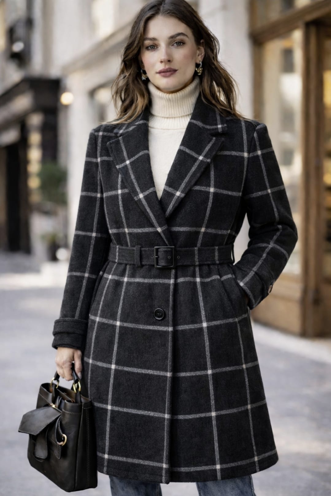 Vivienne - Classic Check Long Coat
