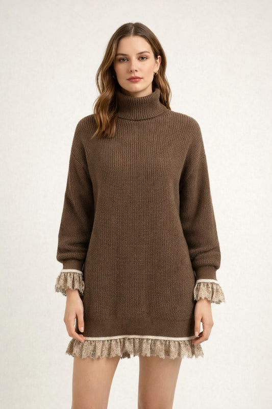 Amelia | Ruffled Knit Sweater Dress