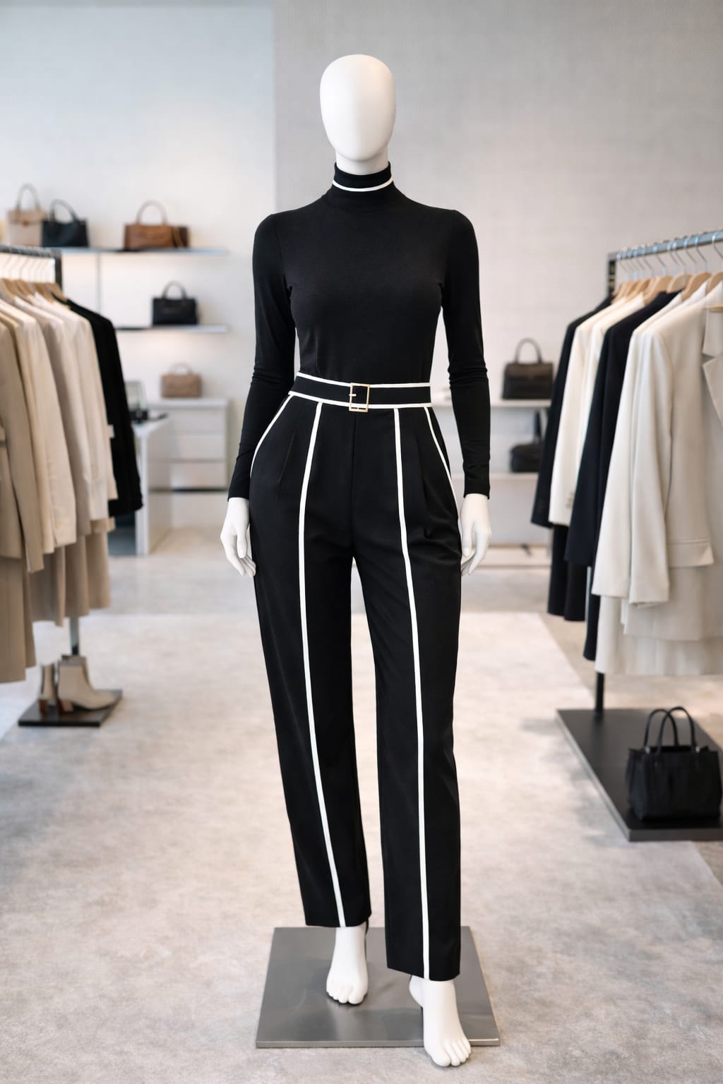 Olivia | High-Neck Top & Wide-Leg Trousers Set