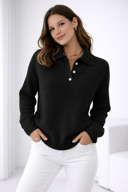 Isla | Soft Knit Polo Jumper