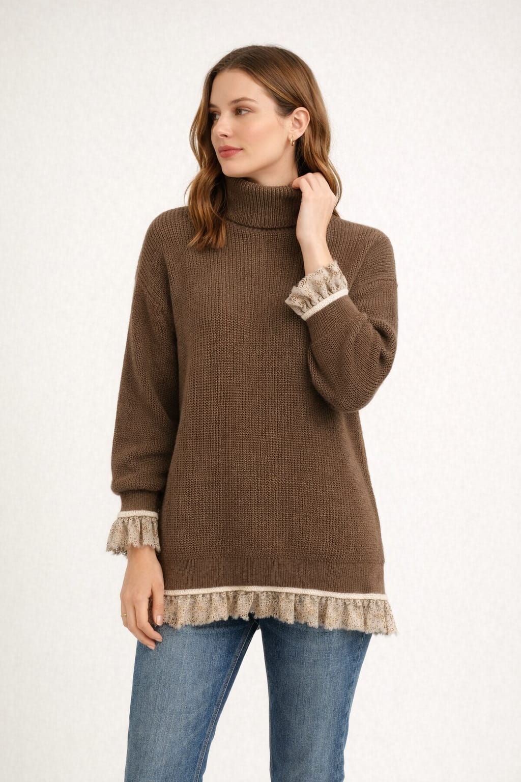 Amelia | Ruffled Knit Sweater Dress